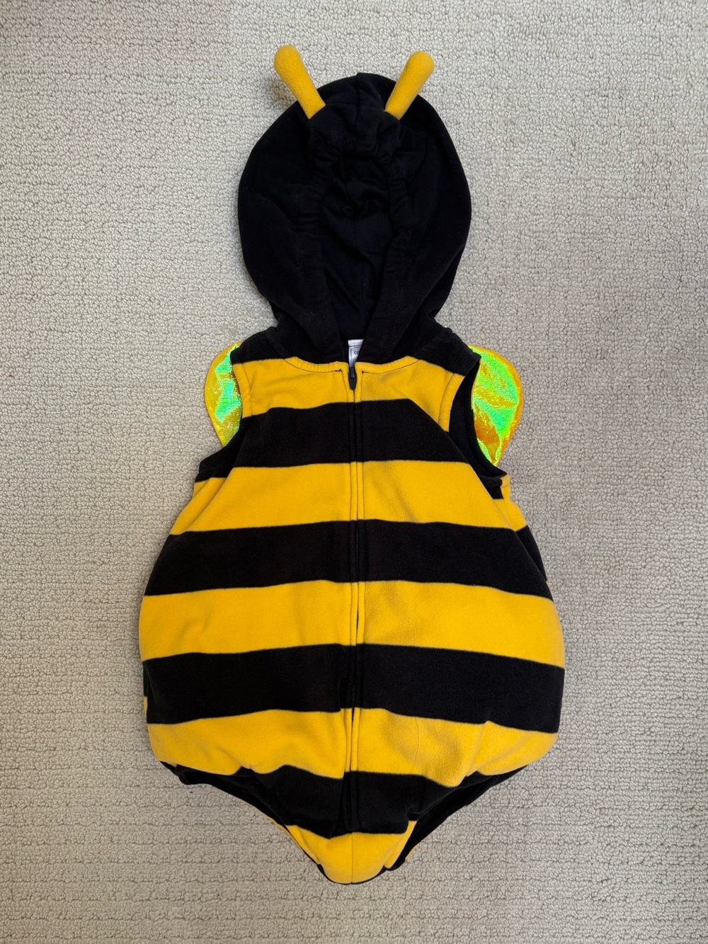 Carter's Yellow and Black Striped Bee Hoodie Halloween Costume